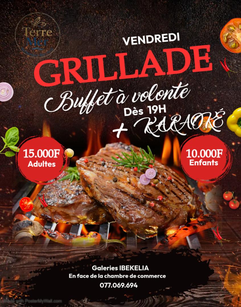 Vendredi Grillade Buffet à Volonté + Karaoké — Terre Mer Grill